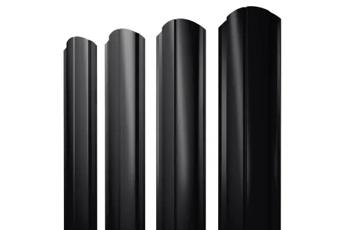 Штакетник Полукруглый Slim фигурный 0,5 PurLite Мatt RAL 9005 черный