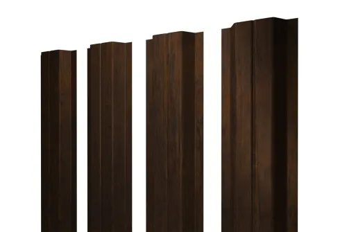 Штакетник П-образный А 0,45 Print Elite Chestnut Wood (обратная сторона серая)