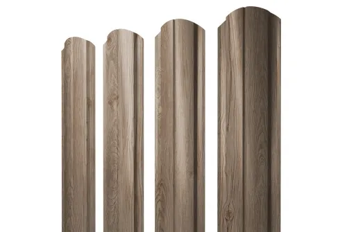 Штакетник Полукруглый Slim фигурный 0,45 Print Elite White Wood