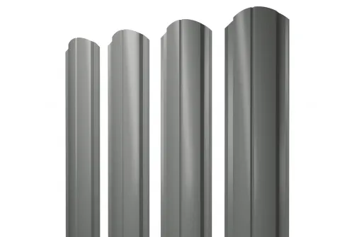 Штакетник Полукруглый Slim фигурный 0,45 PE RAL 7005 мышино-серый