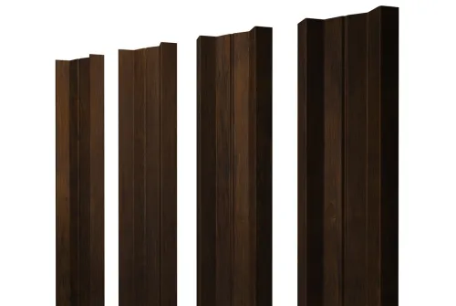 Штакетник М-образный А 0,45 Print Elite Chestnut Wood (обратная сторона серая)