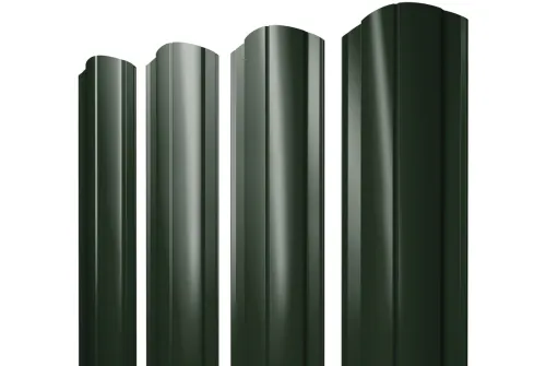 Штакетник Круглый фигурный 0,5 GreenCoat Pural BT, matt RR 11 темно-зеленый (RAL 6020 хромовая зелень)