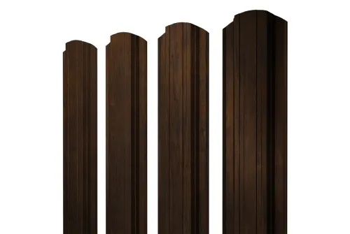 Штакетник Прямоугольный фигурный 0,45 Print Elite Chestnut Wood (обратная сторона серая)