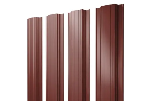 Штакетник Прямоугольный 0,5 Velur RAL 3009 оксидно-красный