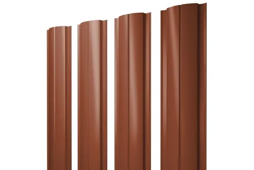 Штакетник Полукруглый Slim 0,45 Drap RAL 8004 терракота