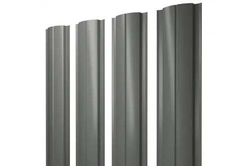 Штакетник Полукруглый Slim 0,45 PE RAL 7005 мышино-серый