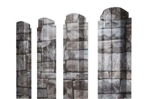 Штакетник П-образный А фигурный 0,45 Print Elite Fine Stone