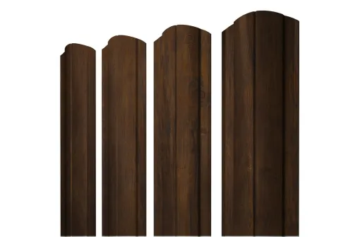 Штакетник Круглый фигурный 0,45 Print Elite Chestnut Wood (обратная сторона серая)