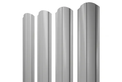 Штакетник Полукруглый Slim фигурный 0,45 PE RAL 9006 бело-алюминиевый