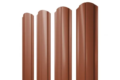 Штакетник Полукруглый Slim фигурный 0,45 PE RAL 8004 терракота