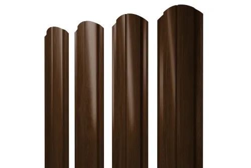 Штакетник Полукруглый Slim фигурный 0,45 Print Elite Choco Wood
