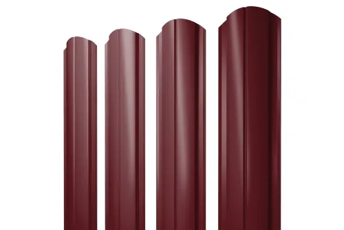 Штакетник Полукруглый Slim фигурный 0,45 PE-Double RAL 3005 красное вино