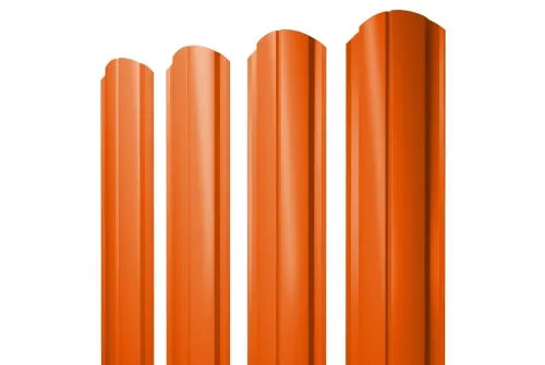 Штакетник Полукруглый Slim фигурный 0,45 PE RAL 2004 оранжевый
